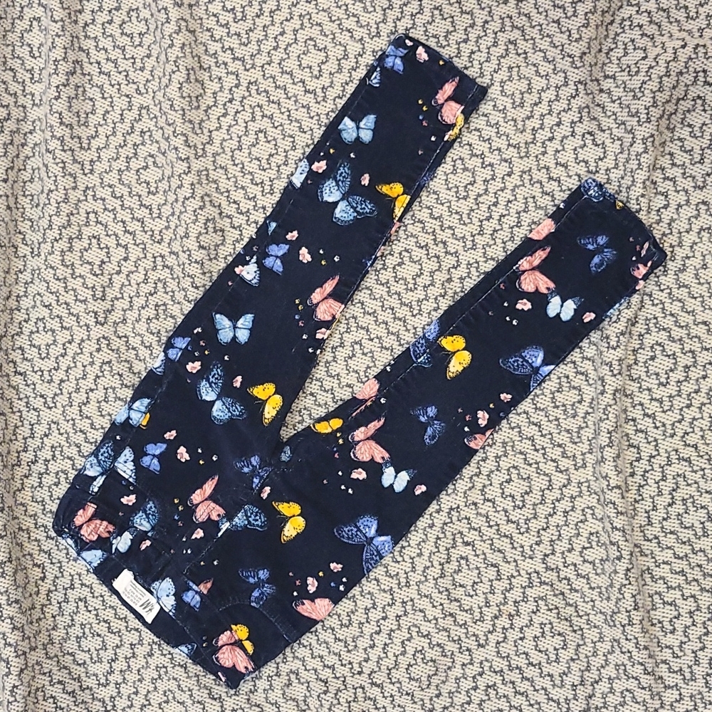 Butterfly Print Navy Corduroy Slim Fit Pants Size 18-24M